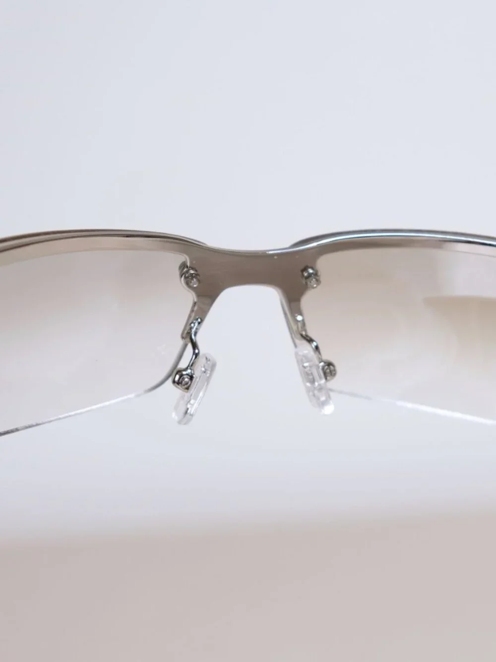 Y2K Prada Cyber Minimalist Sunglasses, clear/mirrored, silver, PR1003 12/65/125